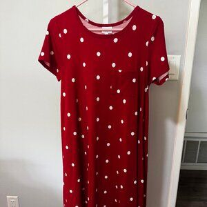 Red Polka Dot Lularoe Carly Dress